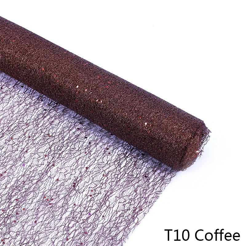 coffee 50 см* 5Y Золотая проволока ткань тюль рулон катушки ремесло Свадебная вечеринка Декоративный букет обёрточная бумага органза чистая марля элемент настольная дорожка - Цвет: coffee