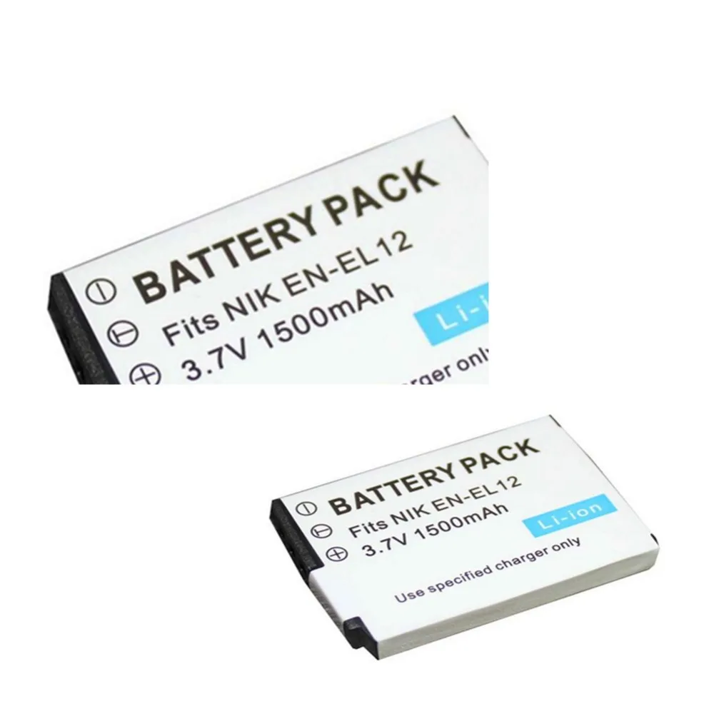 2 pcs 1500 mAh ENEL12 EN-EL12 Battery With Charger for Nikon Coolpix S9700 S9300 S9100 S8100 S8000 S6300 S6200 S6150. | Электроника