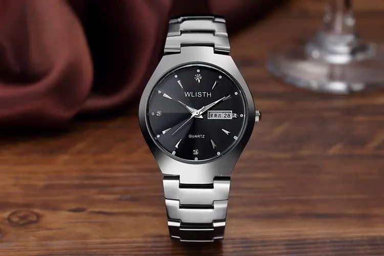 Wlisth Часы Для мужчин Топ Марка полный Нержавеющая сталь Японии двигаться t