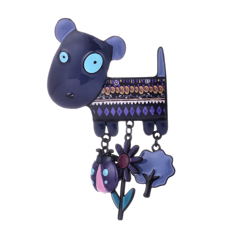 Горячая эмаль броши для женщин мультфильм милые животные Собака брошь модные