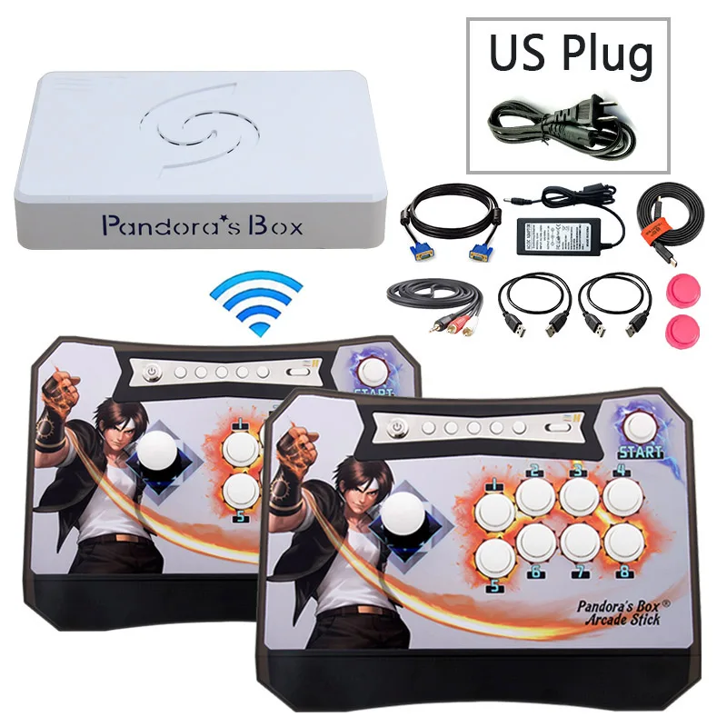Pandora box 6 1300 in 1 wireless console arcade games 2 Players joystick button usb arcade controller HDMI VGA USB for pc TV PS3 - Цвет: 2P 2 KOF US plug