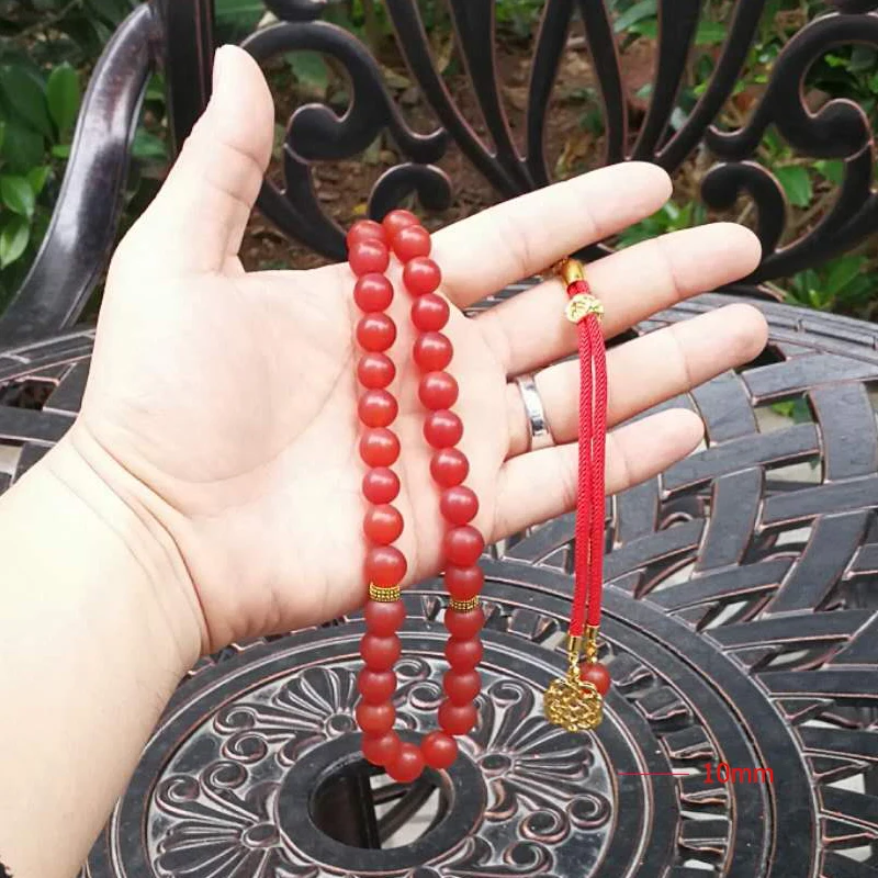 Натуральный Матовый Браслет red agates Tasbih все новое мусульманский мужской браслет