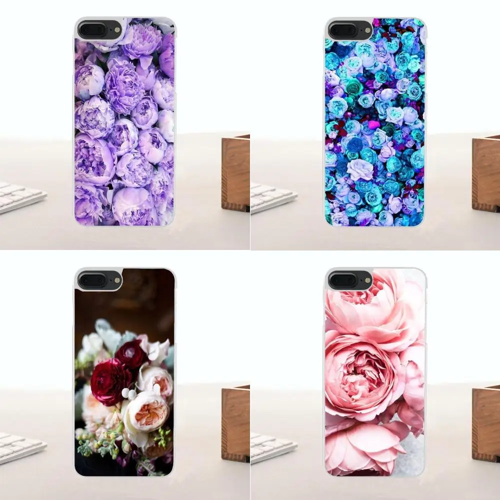 Милый чехол из ТПУ с фиолетовыми пионами и для Apple iPhone 4 4S 5 5C SE 6 6S 7 8 Plus X | Мобильные