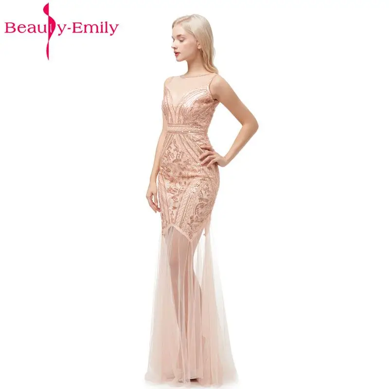 Женское вечернее платье с блестками Beauty Emily длинное официальное Русалка для