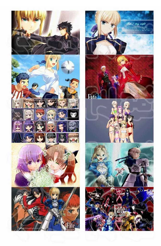 10 шт./компл. 5 4x8 см аниме Стикеры для карт Fate/stay night печать с саблей подарка| |