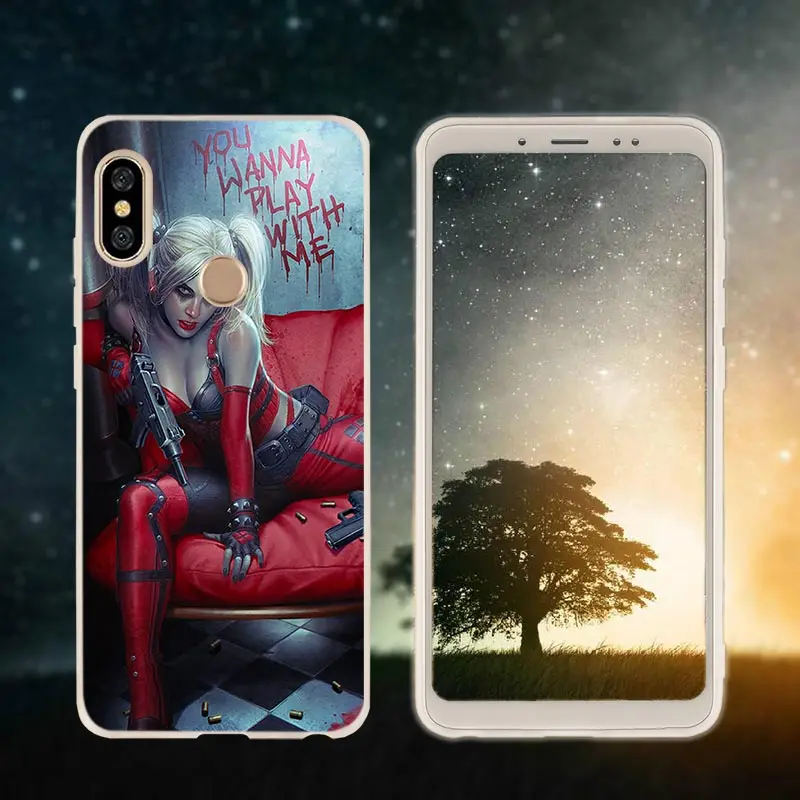 Silicone 1 Etui чехол для телефона для Xiaomi redmi Примечание 8 iPhone 7 6 plus 5 iPad Pro redmi 7 8 6pro 6a s2 5a 4a 4x y3 5plus 7A "," Харли Квинн "Джокер", с принтами "отряд самоубийц"," - Цвет: Silicone 1