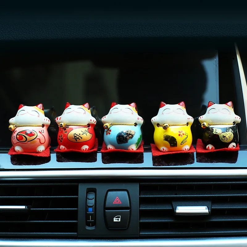 JOORMOM 5 шт./компл. Автомобильные украшения Lucky Cat керамические автомобильные