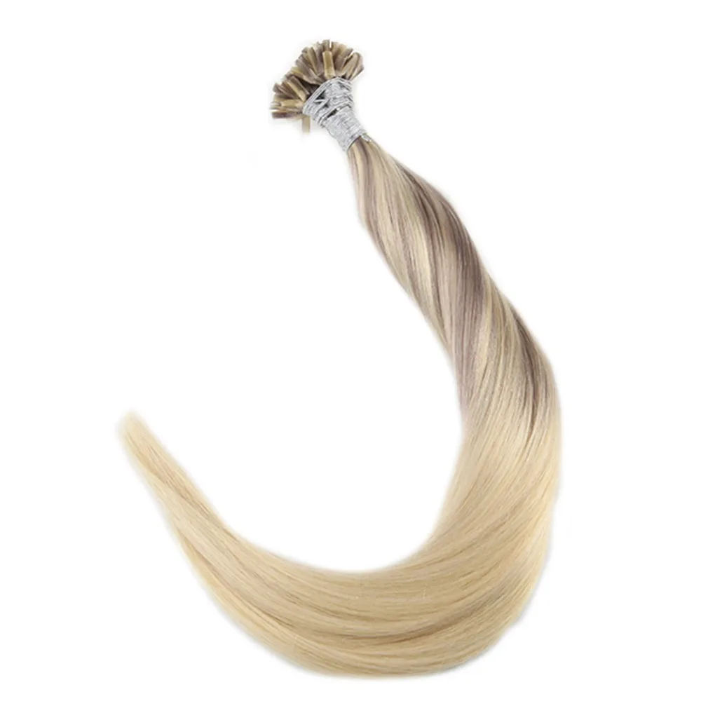 Полный блеск Remy U Tip наращивание волос цвет#18 выцветание до#22 и#60 1 г/Strand 50 г U Tip волос кератин гвоздь для волос Совет волос