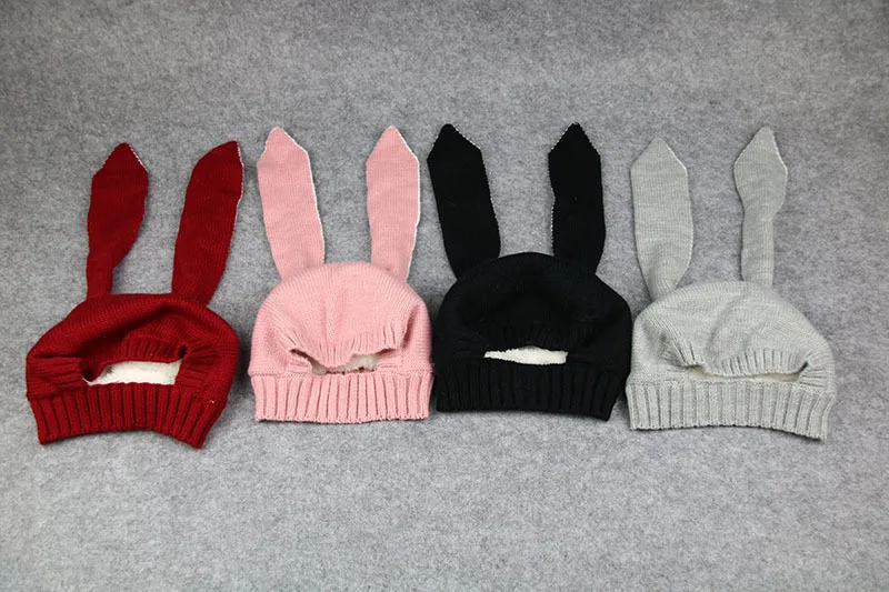 

Winter 2-8Y Baby Rabbit Hats Velvet Thick Kids Caps Children Hats for Baby Boys Girls Hats Toddlers Beanies for Baby Photo Props