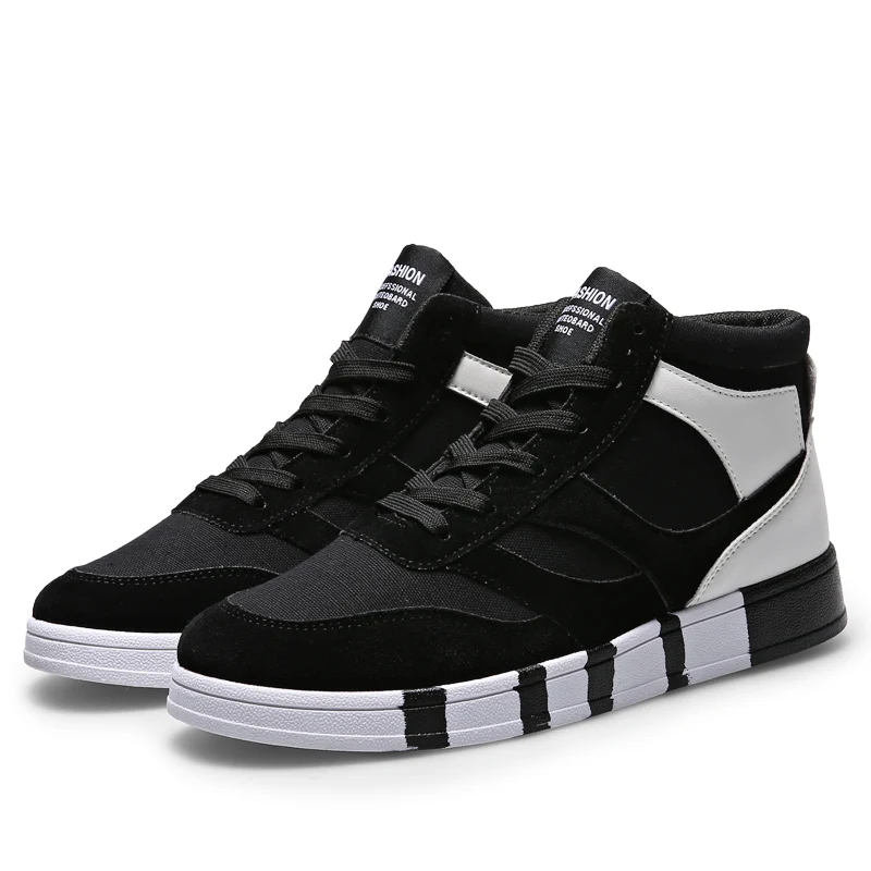 Модные Высокие Верхние Мужчины Каблуки Лодыжки Повседневная Обувь Цвет Блока