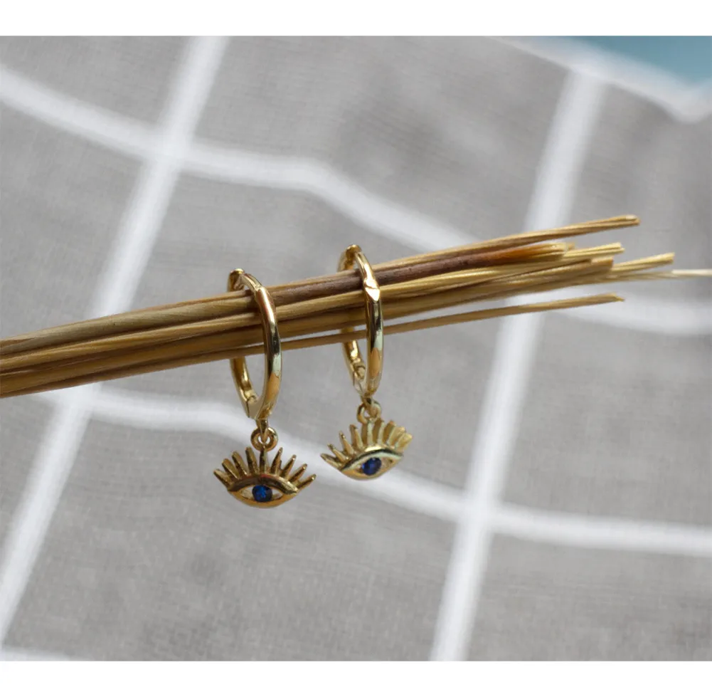 1 pair gold 9 mm Серьги из стерлингового серебра 925 пробы, темперамент, полые глаза, подвеска, Короткие серьги, милые серьги, кольцо, женские серебряные серьги, ювелирные изделия - Окраска металла: 1 pair gold 9 mm