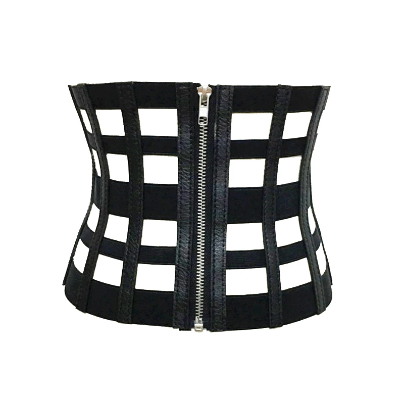 wide belt Женская тонкая черная эластичная лента на молнии, корректирующий пояс из искусственной кожи, Женский корсетный пояс, женский ультра широкий пояс для платья 420 - Цвет: wide belt