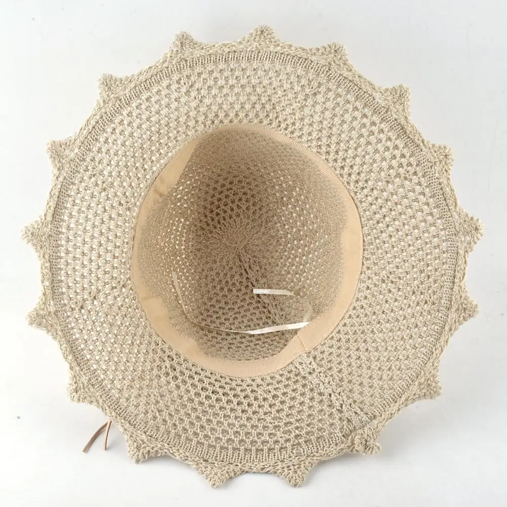 Шляпка от солнца женская Соломенная модная пляжная Панама с широкими полями