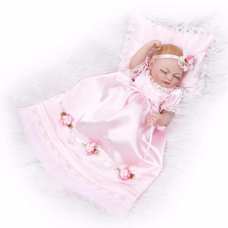 

27cm Real Touch Full Silicone Reborn Baby Doll Toy Lifelike mini doll vinyl newborn modeling Bathe Toy kids XMAS dolls kids toys