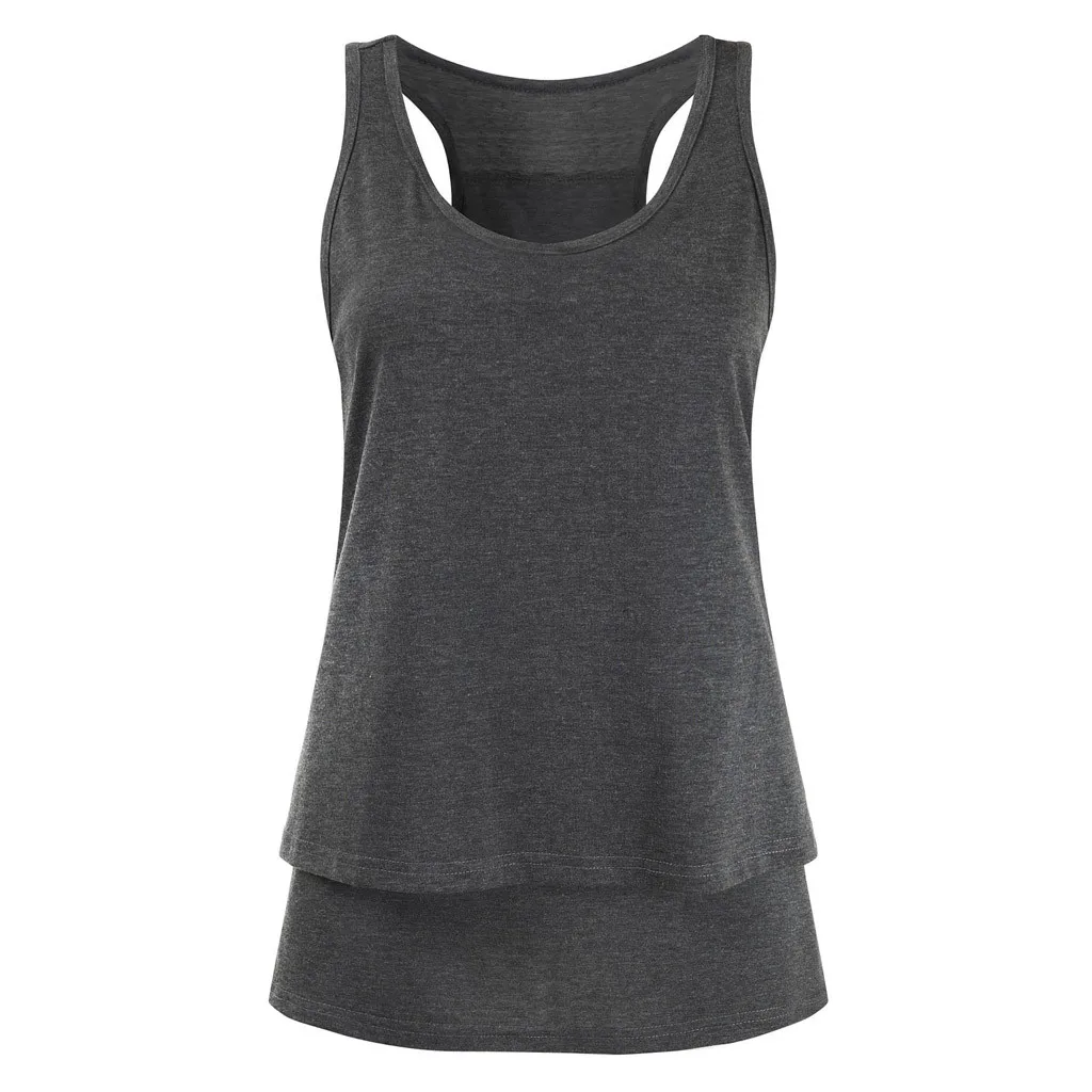 Женская модная майка для кормящих матерей двухслойная блузка без рукавов с