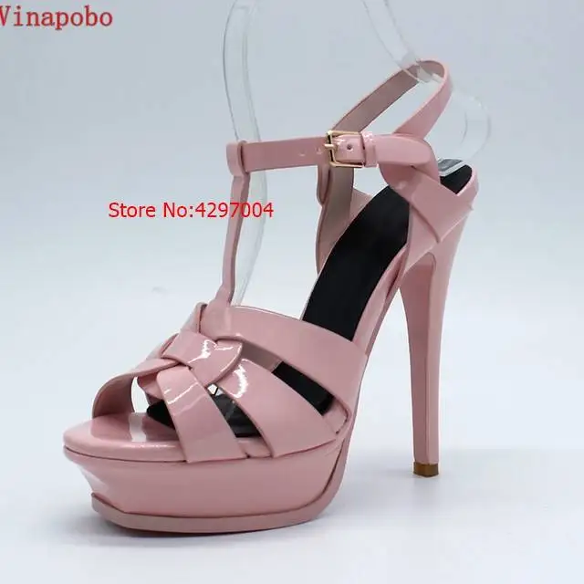 10cm Vinapobo/Новинка года; 11 цветов; женская обувь на платформе и высоком каблуке 14/10 см; пикантные вечерние женские свадебные босоножки - Цвет: 10cm