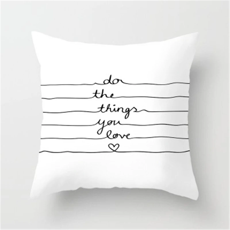 Простая черно белая Геометрическая Наволочка на подушку из полиэстера с принтом