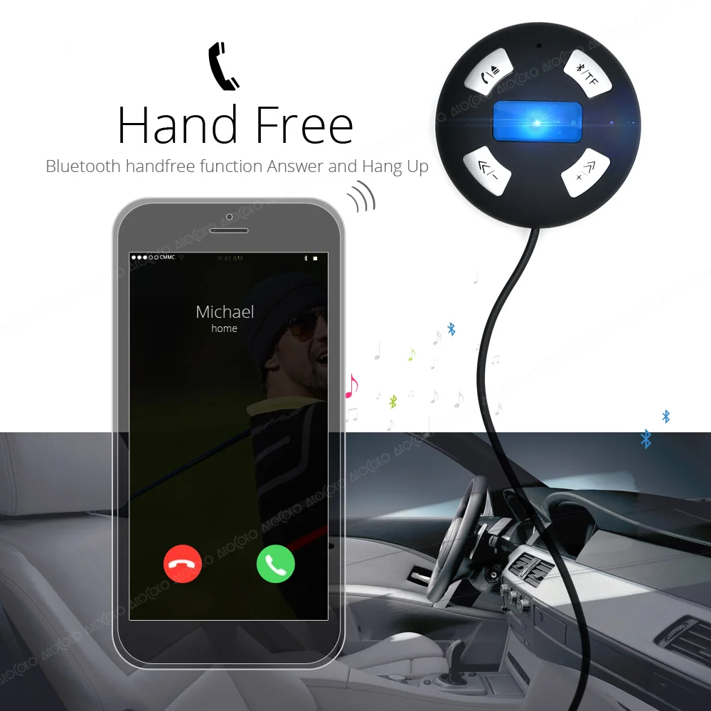 Bluetooth автомобильный набор свободные руки 12 штепселный разъем модуль AUX приемник