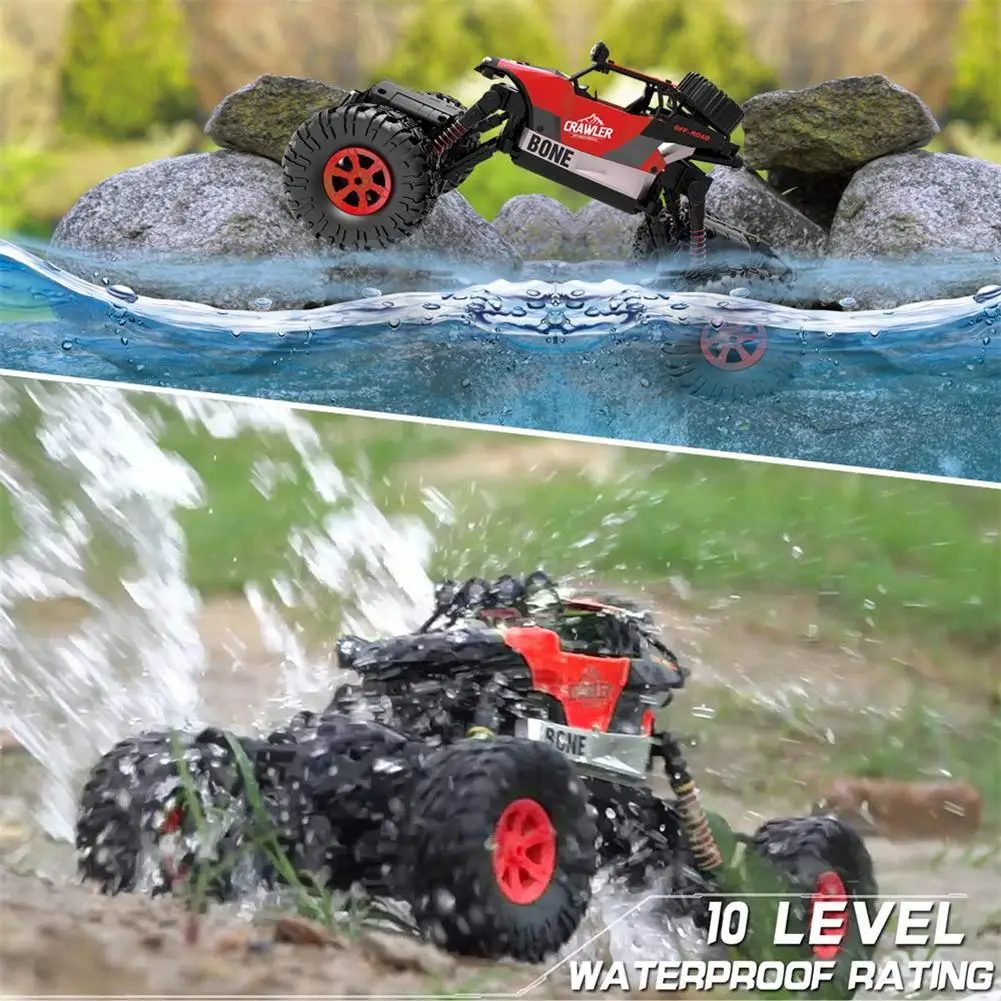 2,4G водонепроницаемый 4 колеса двойной руль RC автомобиль с светильник игрушка для детей
