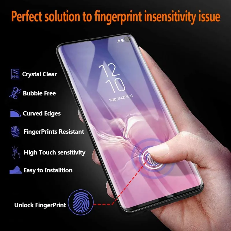 Acespower Новое поступление из закаленного стекла для SAMSUNG NOTE 10 Pro 10pro УФ сенсорный экран протектор жидкий клей нано оптика передние пленки