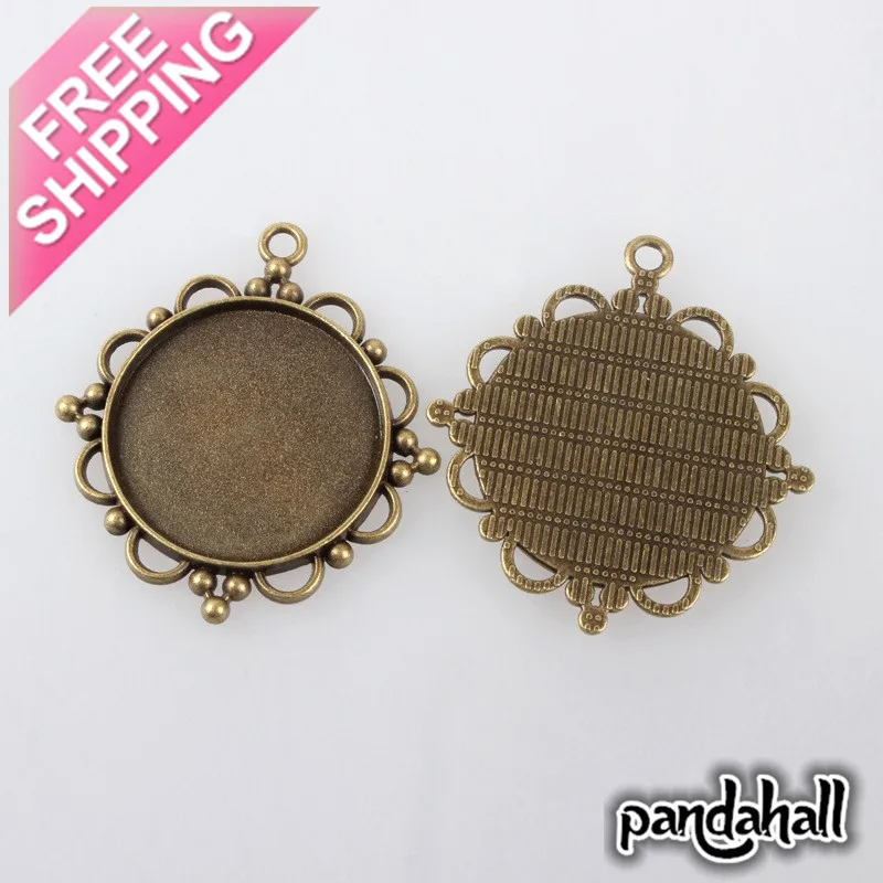 Подвеска из сплава в винтажном тибетском стиле оправа кабошона без никеля