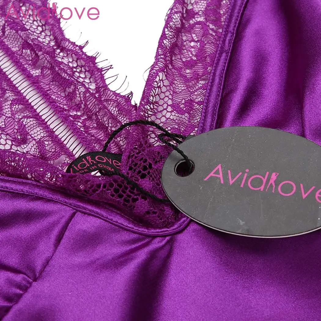 Avidlove Сексуальная кружевная ночная рубашка летняя с v образным вырезом ночное