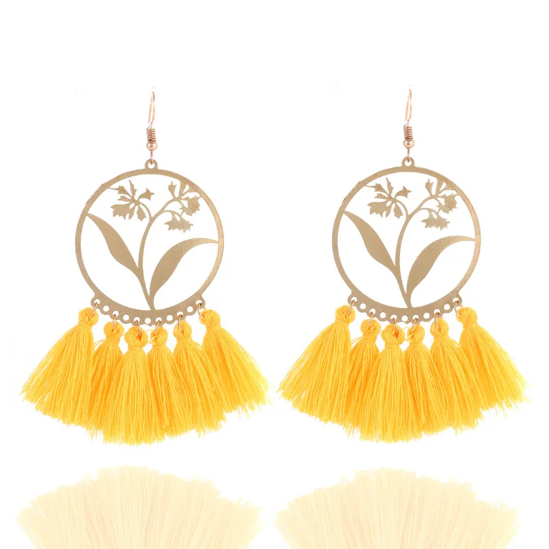 2018 Fashion Bohemian Long Tassel Earrings For Women Jewelry Gold Color Pendientes Fringe Dangle Female Wedding Gift | Украшения и