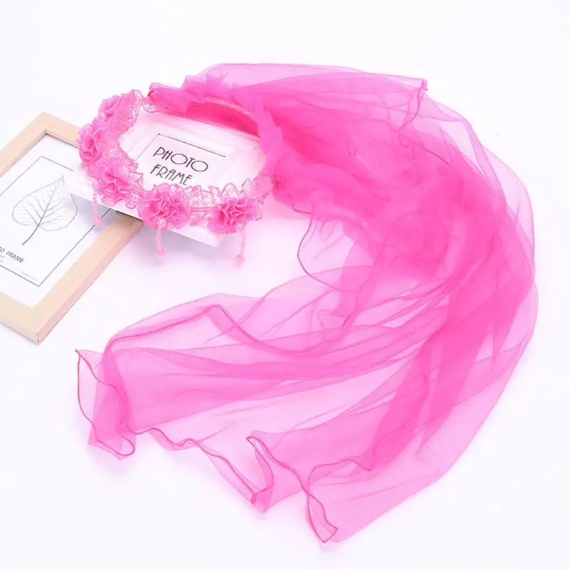 2 слоя сетчатой вуали венок для девочек на свадьбу с имитацией жемчуга и