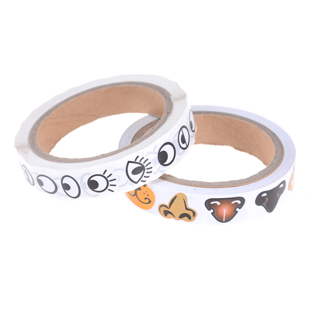 1 рулон глаз/нос/рот самоклеющиеся бумажные ленты с наклейками детей DIY