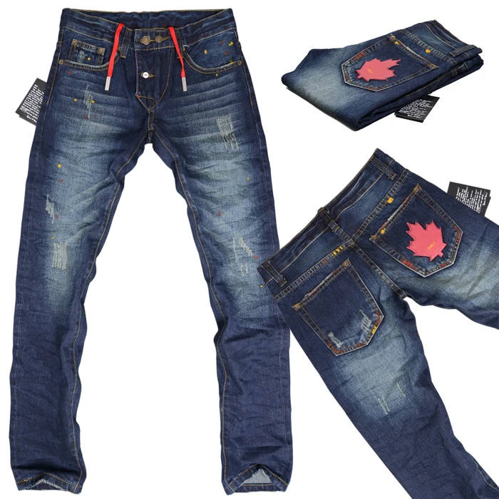 New d jeans red drawstring back pocket 