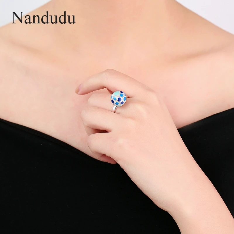 Nandudu Серебряный Цвет Футбол кольцо по оптовой цене для Для женщин леди бижутерия