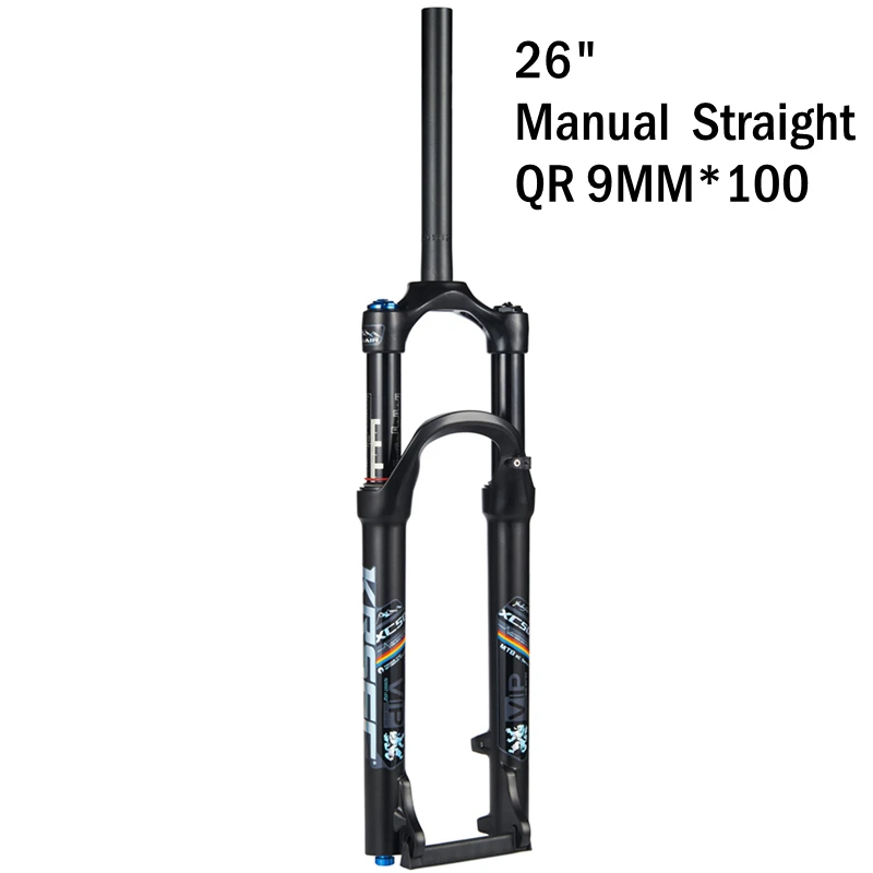 26 Manual Straight KRSEC Mtb пневматическая подвеска 26 Велосипедная вилка 27,5 29 дюймов из магниевого сплава Mtb Велосипедная вилка аксессуар QR 100*9 мм через 100*15 мм - Цвет: 26 Manual Straight