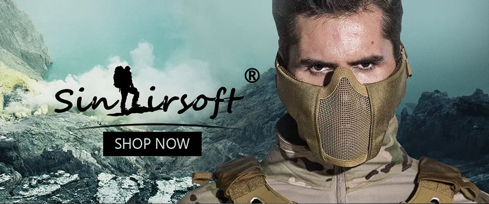 SINAIRSOFT Тактический Страйкбол Маска Шлем Половина Нижней Части Лица Металл Сталь Чистая Охота Защитный опора для Пейнтбол Маска CS