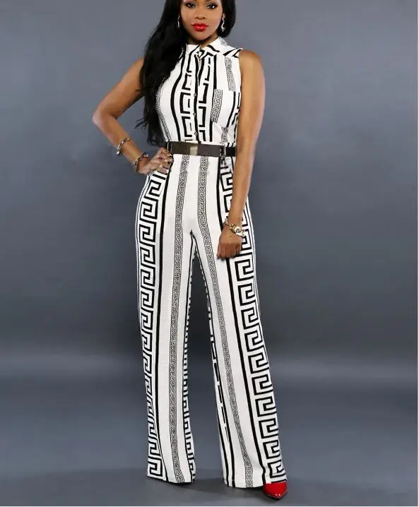 2019 летние женские комбинезон длинные брюки для девочек без рукавов с О образным