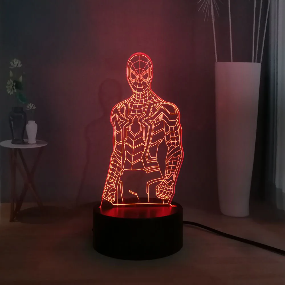 Дропшиппинг Человек паук RGB многоцветный USB сенсорный светодиодный ночник