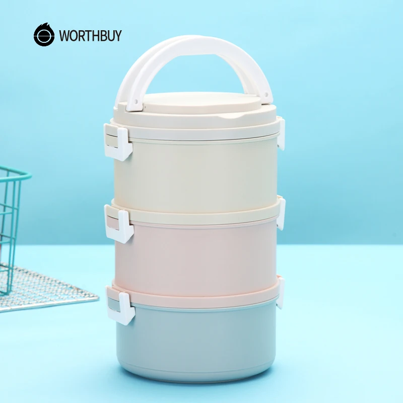WORTHBUY Прямая доставка СВЧ пластиковый Ланч бокс для детей контейнер еды