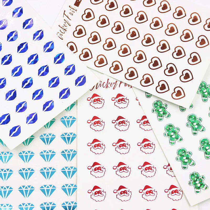 6 Sheets/pack Creative Kids DIY Bronzing Stamping Diamond Lips Stickers Scrapbook Sticky Notes Decoration Children Classic Toys |