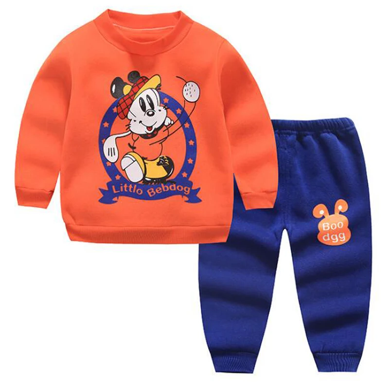 Infant Girls Cartoon Rabbit Children Warm Woolen Clothing Set Toddler Kids Boys Long Sleeve Blouse Coat Pants Clothes Tracksuit | Детская