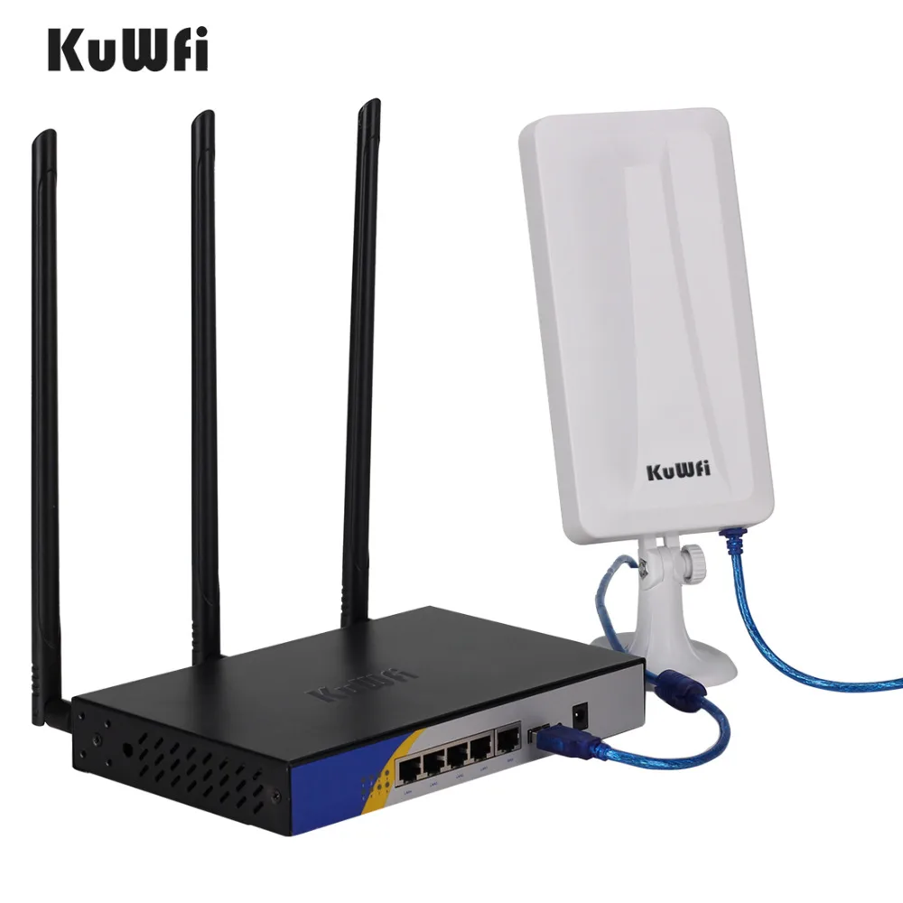 KuWFi 300 Мбит/с высокой мощности OpenWRT предварительно загруженный беспроводной