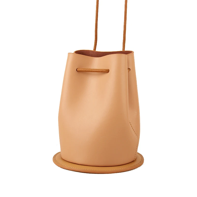 100% натуральная кожа женская сумка из воловьей кожи ведро винтажная через плечо