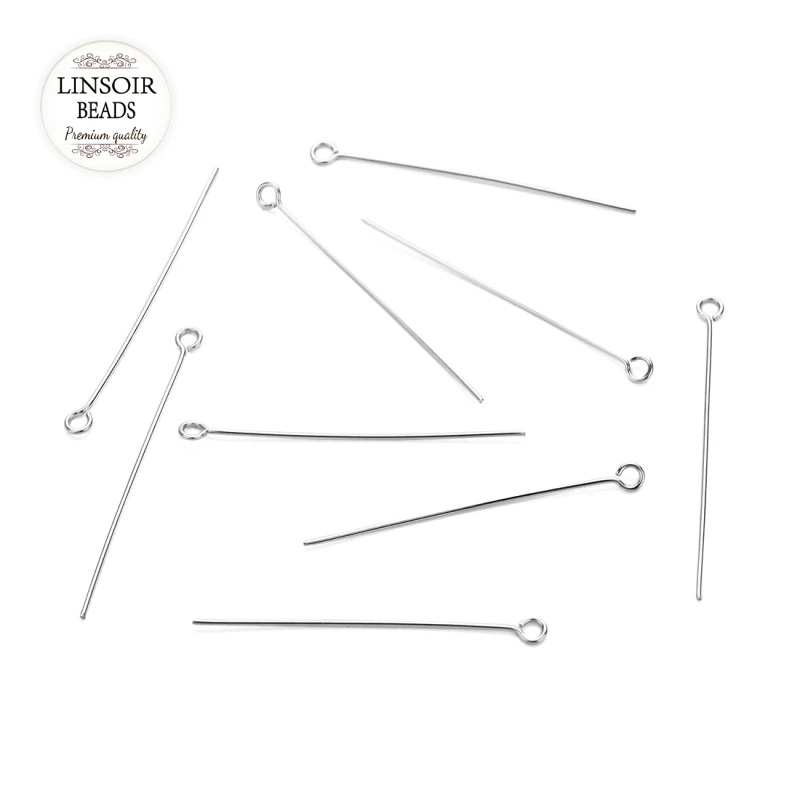Wholesale 100pcs/lot Length 20 25 30 40 50 70mm Silver Stainless Steel Hole Head Pins For Diy Jewelry Making pins Findings | Украшения и