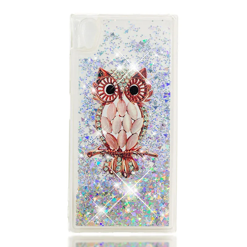 Shell Owl Блестящий жидкий зыбучий песок чехол для sony Xperia L1 L2 XA1 Plus XA2 Ultra XZ Premium XZ1 XZ2 Compact XZ XZs Fundas Cover B31 - Цвет: Shell Owl