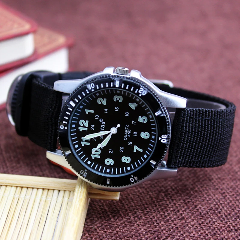 2022 New Canvas Children Boys Fashion Watches Casual Quatrz Adjustable Bracelet Compass Gift Watches Cool Handsome Watches