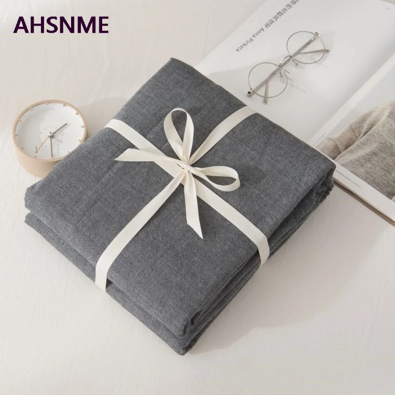 Простыня AHSNME из 100% хлопка очень мягкая летняя простая темно серая простыня 90x20