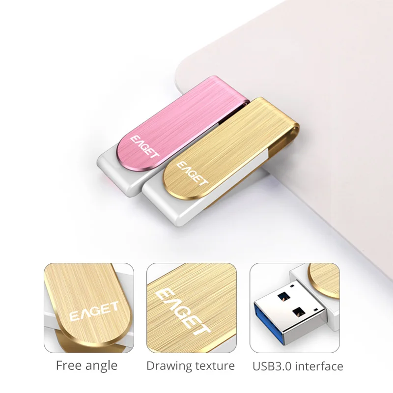 Eaget USB 3.0 Flash Drive 32 ГБ металл памяти флешки 16 64 256 cle Водонепроницаемый флэш диск для