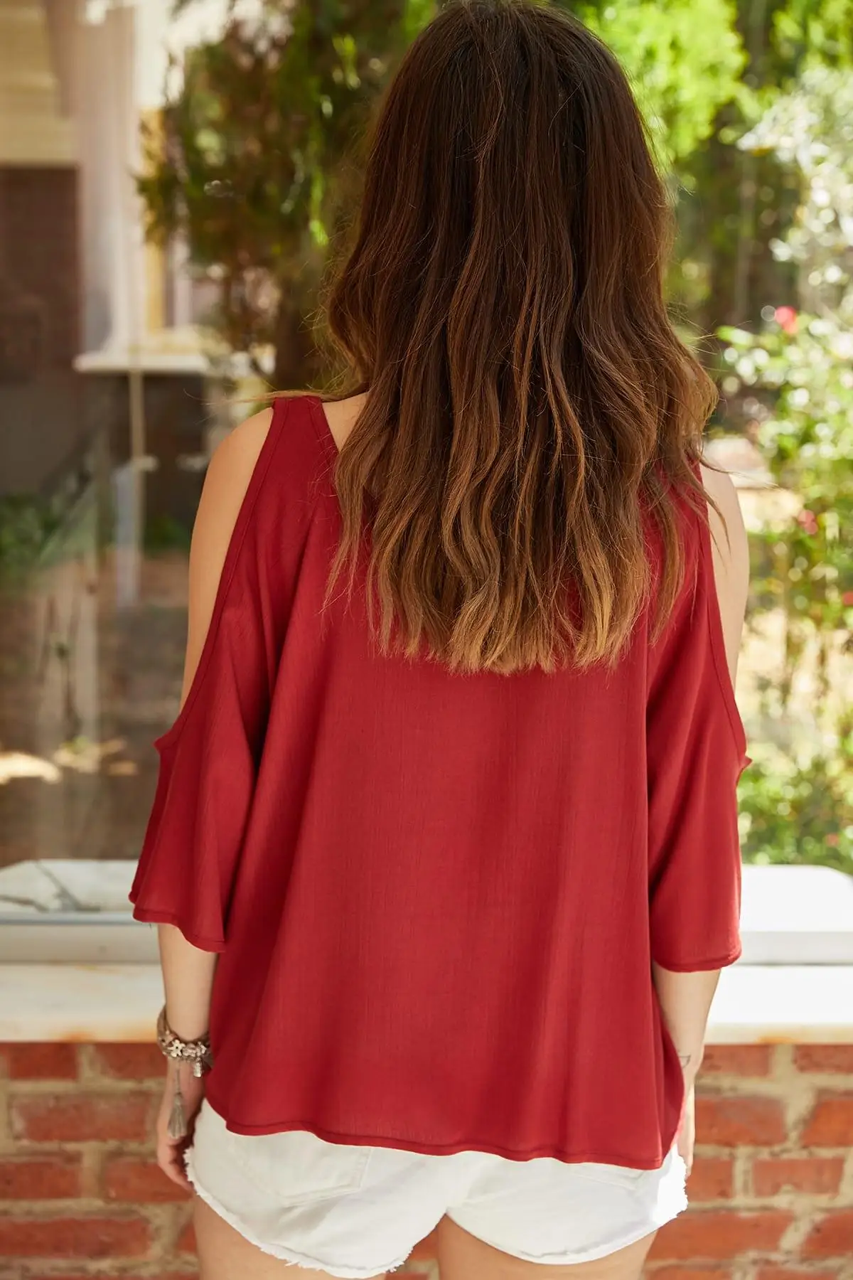 Xhan Для женщин бордовый Слитные купальники с низким уровнем кроя силе-ткани