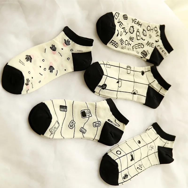 10 Пар/лот Хлопок леди корабль носки женщин геометрический узор инновации лодка