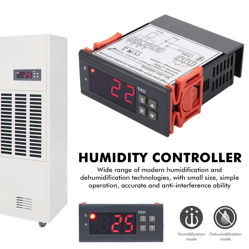 Контроллер гигрометра контроллер влажности Цифровой 1% RH ~ 99% 12 V/110 V/220 V инкубатор