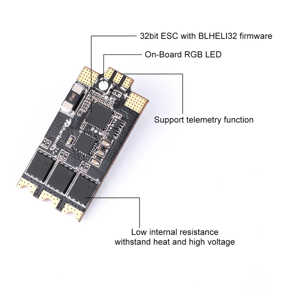 4 шт. Razor32 V2 35A BLheli_32 3-6S DShot1200 ESC w/RGB светодиодный и датчик тока двунаправленный для RC FPV гоночный Дрон Квадрокоптер