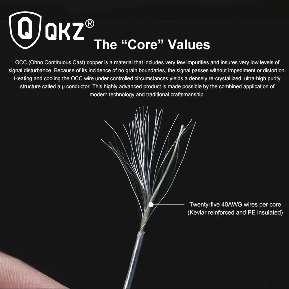 QKZ 0 75 мм 8 ядра Модернизированный посеребренный кабель 3 5 наушники Обновление для